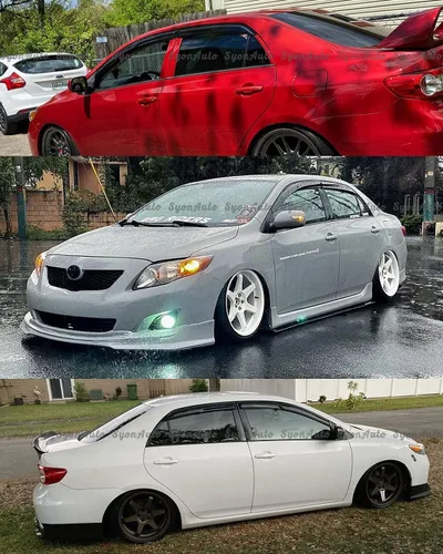 Vista 5 de Compatible con Toyota Corolla JDM 2009-2013 3D ondulado estilo Mugen Visera de ventana de protección de lluvia