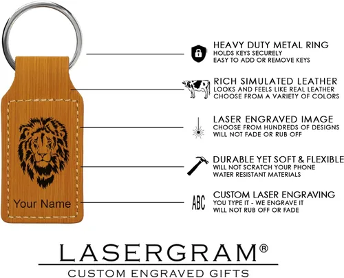 Vista 4 de Llavero rectangular, gran tiburón blanco, grabado personalizado incluido, Bambú