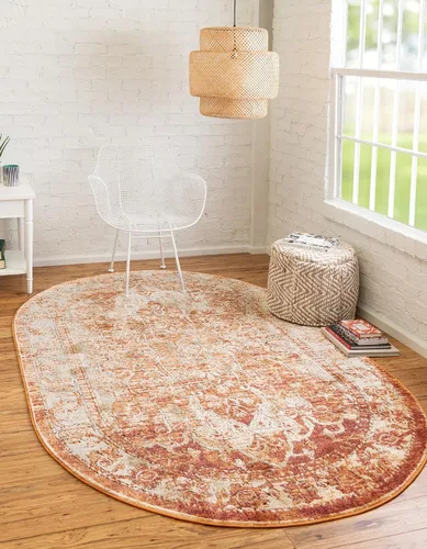 Vista 36 de Unique Loom colección Isabella - Alfombra de área Adjani (2 x 3 pies 1 pulgada, rectángulo, verde/ marfil)