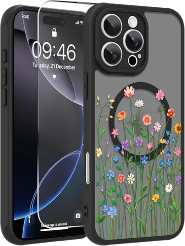 Vista 7 de OOK Funda magnética para iPhone 11 [compatible con MagSafe] Funda delgada mate translúcida negra para iPhone 11, funda protectora de lente de Negro