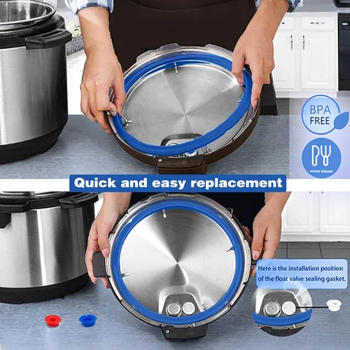 Vista 5 de Paquete de 3 anillos de sellado de 6 cuartos para anillos de sellado instantáneo de ollas de repuesto para sello instantáneo de olla de 5/6 cuartos