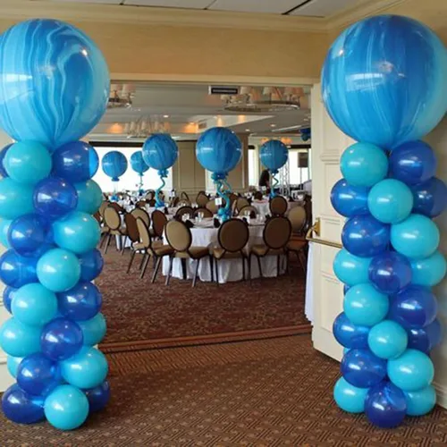 Vista 7 de Efavormart - Juego de 2 columnas de globos de 8 pies para decoración de bodas, cumpleaños y graduaciones, decoración profesional de pie grande