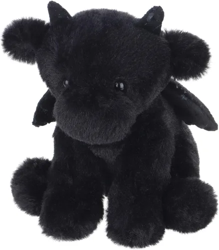 Vista 5 de Apricot Lamb Dragón Negro de Peluche Suave para Niños, Juguetes de Peluche Lindos y Suaves para Niña y Niño, Dragón Negro Esponjoso de Peluche Negro