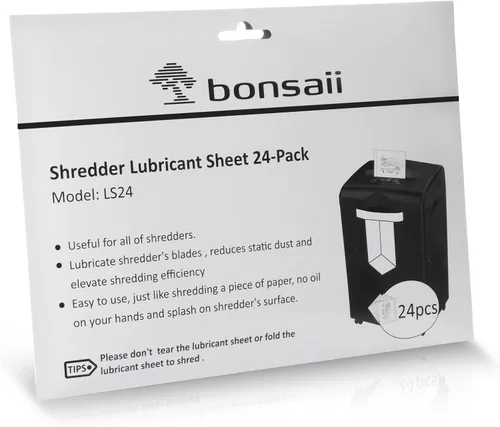 Vista 9 de Bonsaii Trituradora de papel Micro Cut C149-D de 14 hojas para oficina y paquete de 24 hojas de lubricante