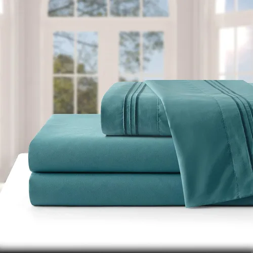 Vista 91 de Manyshofu Juego de sábanas de tamaño individual con bolsillos extra profundos, sábanas y fundas de almohada de 1800 hilos de lujo para hotel, juego