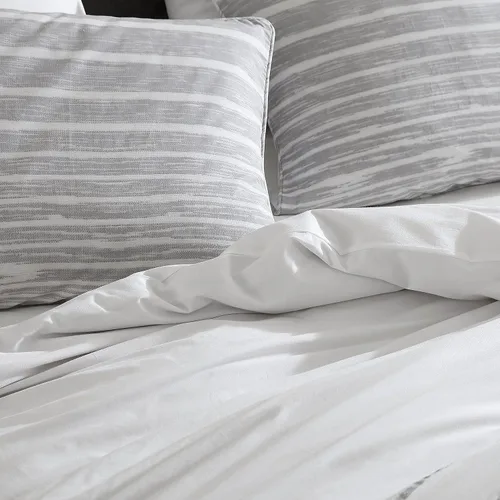 Vista 9 de Kenneth Cole New York - Juego de funda de edredón tamaño King, ropa de cama reversible de algodón con fundas a juego, decoración moderna del hogar