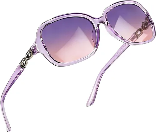 Vista 36 de SIPHEW - Gafas de sol polarizadas para mujer, gafas de sol cuadradas clásicas para mujer con protección UV Gafas de sol polarizadas negras A01