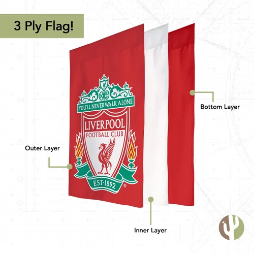 Vista 3 de Desert Cactus Liverpool FC LFC - Bandera de jardín – 19 x 12 pulgadas, bandera del Liverpool FC, para exhibición al aire libre y eventos