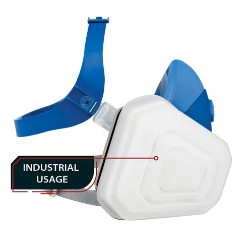 Vista 7 de Parcil Safety UltraSeal - Máscara respiradora reutilizable grande de media cara Aprobado por NIOSH Protección OV/P95, cartuchos de bayoneta