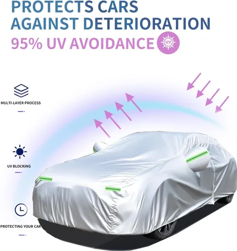 Vista 2 de Funda para automóvil Mercedes Benz, funda de automóvil de 7 capas impermeable para todo tipo de clima, para exteriores, cubierta completa contra