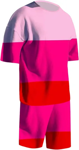 Vista 3 de EELHOE Outfits For Mens Loose Fit Lightweight Short Sleeve Shirts and Drawstring Shorts Breathable Sportswear