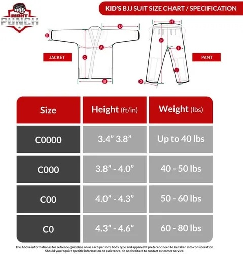 Vista 7 de Rightpunch Ultimate Brazilian Jiu Jitsu Gi preencogido Unisex Bjj Gi ligero 450 GSM tela de algodón