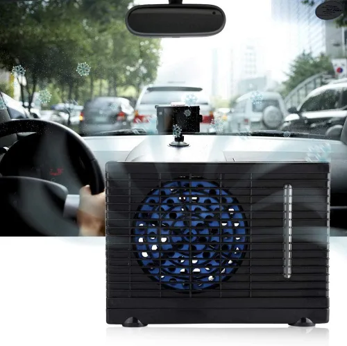 Vista 2 de Aire acondicionado portátil para automóviles y camiones, aire acondicionado portátil de 12 V, ventiladores de automóvil para coche, ventilador