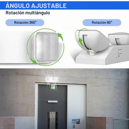 Vista 4 de Luces de emergencia LED con batería de respaldo, certificado UL 924