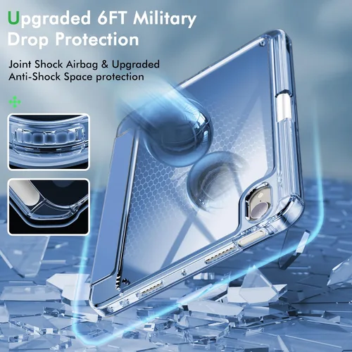 Vista 3 de INFILAND Funda para iPad mini 7, iPad mini 7ª (A17 Pro)/6ª generación de 8.3 pulgadas 2024/2021, parte trasera transparente y funda protectora