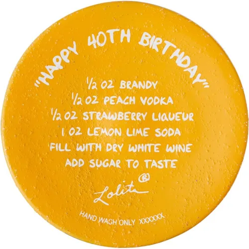 Vista 5 de Enesco Designs by Lolita Happy 40th Birthday - Copa de vino artesanal pintada a mano, 15 onzas, multicolor