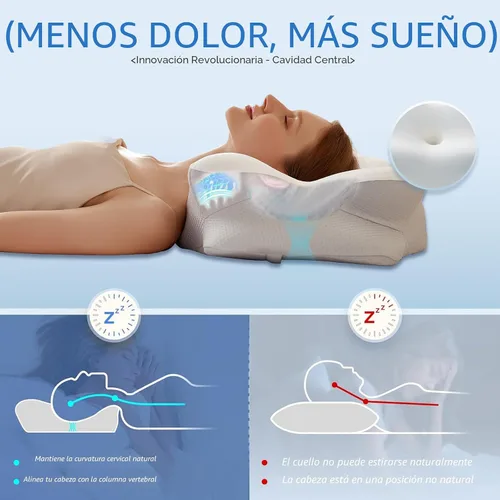 Vista 4 de EUCIOR - Almohadas de gel refrescante para cuello y hombros, almohada cervical para dormir cómodamente, almohadas ergonómicas de espuma