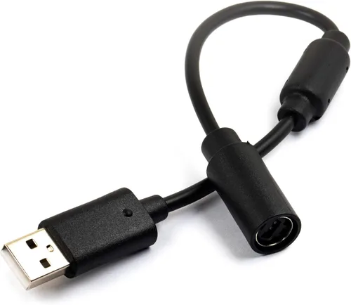 Vista 2 de 2pcs USB Breakaway Cord for Xbox 360 & Slim Wired Controller, Dongle Adapter Extension Cable Replacement (2pcs (Black))