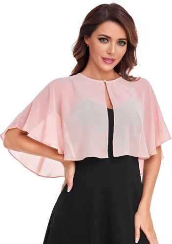 Vista 4 de Capelets para mujer, chales de gasa suave, chal para noche, boda, bolero
