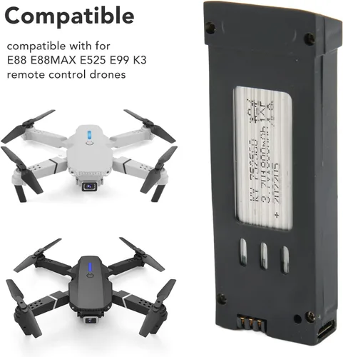 Vista 2 de Zopsc Batería de litio de 3.7V RC Drones para E58 L800 JY019 S168 X Pro, batería de litio de repuesto para drones RC (1800 mAh)