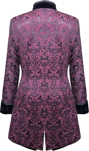 Vista 3 de Chaqueta larga estilo steampunk vintage para hombre, abrigo gótico victoriano