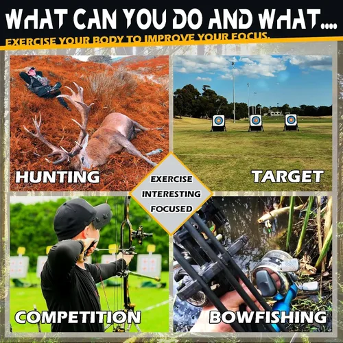 Vista 4 de Archery E8 Compound Bow Set for Adults and Teens RTH Hunting and Target Practice 19”-30” Draw Length,19-70 Lbs Draw Weight,up to IBO 320 fps,Limited