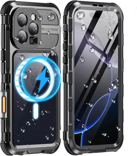 Vista 21 de WIFORT Funda impermeable para iPhone 13 Pro, cuerpo completo de metal 360 [IP68 a prueba de agua] [protector de pantalla integrado]