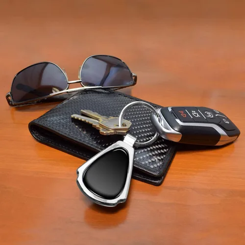 Vista 3 de for Cadillac Logo Black Dome Metal Teardrop Key Chain
