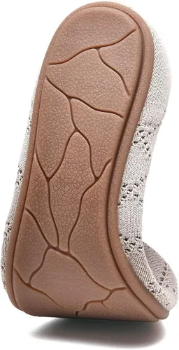 Vista 5 de poemlady Zapatos planos de ballet para mujer, zapatos de vestir de punto con punta redonda sin cordones, zapatos planos de bailarina para mujer