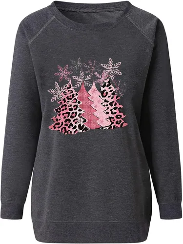 Vista 3 de Christmas Sweatshirts for Women Graphic Plus Size Fall Outfits Round Neck Long Sleeve Casual Crewneck Pullover Shirts