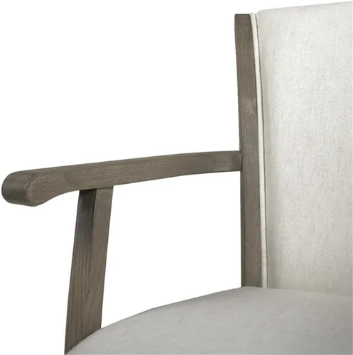 Vista 6 de Jennifer Taylor Home Williams - Taburete giratorio de 31 pulgadas con reposabrazos, lino blanco