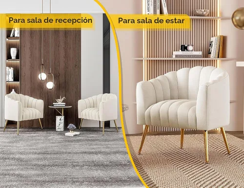 Vista 4 de Dewhut Silla de Acento de Sofá con Forma de Calabaza de Tamaño Grande, Sillas Tipo Barril Modernas y Cómodas Tapizadas en Terciopelo, Sillón