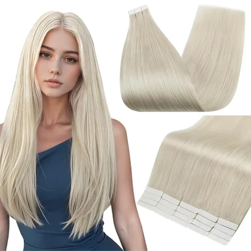 Vista 10 de Full Shine - Extensiones de cabello humano con cinta adhesiva, 10 pulgadas, sin costuras, color 1 negro azabache de 1.06 oz, cinta invisible