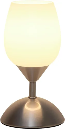 Vista 8 de Lámpara táctil pequeña para mesita de noche de dormitorio, lámparas de noche regulables de 3 vías, lámpara de escritorio de vidrio opal, base