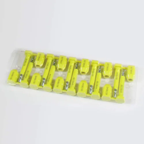 Vista 2 de Yellow Bolt Seal 50 pcs, cabeza hexagonal M8 acero inoxidable, alta seguridad, juego de sellos de contenedores de carga