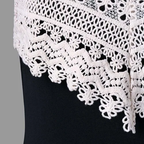 Vista 3 de Aniywn Vestido de tirantes de espaguetis de verano para mujer, con encaje de retazos de encaje