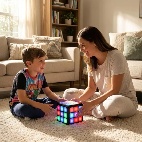 Vista 7 de Winning Fingers Cubo Intermitente Electrónico de Memoria y Juego Cerebral - 4 en 1 Juguetes Portátiles Stem para Niños - Gadgets Geniales