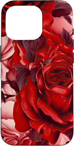Vista 20 de Acuarela Rosa Rojo Rosas Patrón Caso para iPhone 17