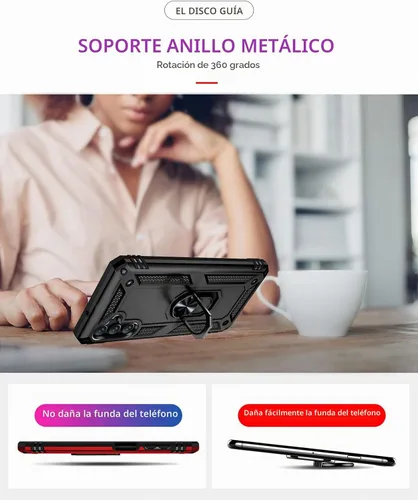 Vista 3 de Funda para Galaxy A13 5G, con protector de pantalla, grado militar, 16 pies, con función de atril magnético, funda protectora para Galaxy A13 5G