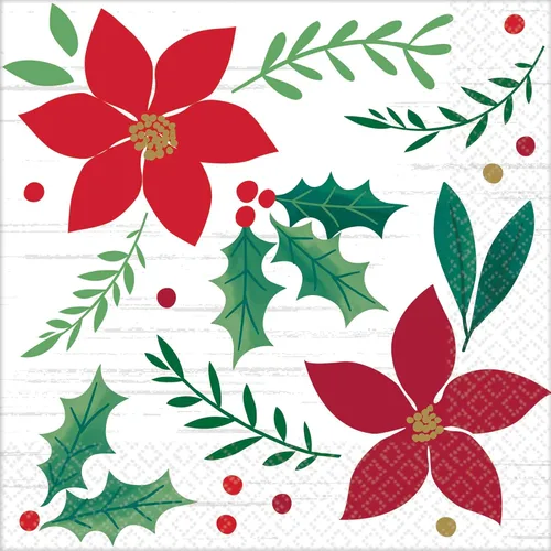 Vista 2 de Christmas Wishes - Platos redondos de 7 pulgadas (paquete de 8) - Platos de papel redondos con diseño de flor de pascua, perfectos para ocasiones