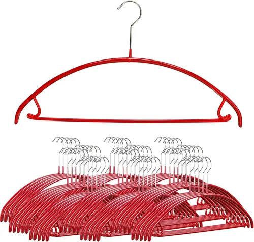 Vista 11 de MAWA Reston Lloyd Euro Series - Percha antideslizante con barra y ganchos para pantalones y faldas, estilo 42/U, juego de 2, color negro