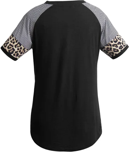 Vista 8 de Smallshow Camisas de lactancia para mujer, manga corta de retazos