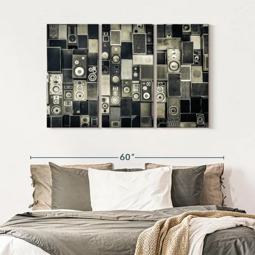 Vista 34 de Elephant Stock BW - Reproductor de discos de vinilo para pared, lienzo horizontal, decoración de pared de sala de estar de 3 piezas, impresión
