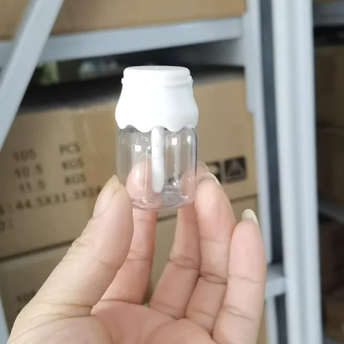 Vista 7 de COSIDEA 10PCS Vacío 0.5 fl oz Bebé Biberón Brillo Labios Tubos Blanco Lindo Lipgloss Contenedor de Contenedor de Embalaje de Aceite de ricino