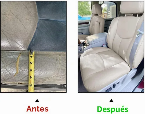 Vista 8 de Priprilod Funda de asiento de repuesto inferior del lado del conductor de cuero de microfibra perforado color tostado #152 compatible con Cadillac