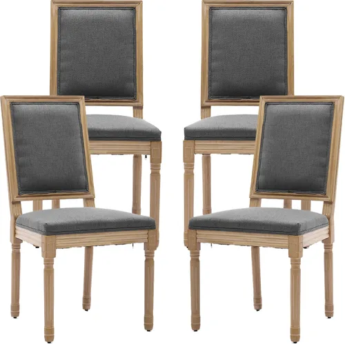 Vista 39 de ODUSE-DAILY French Country - Juego de 2 sillas de comedor de color caramelo, sillas de cocina y comedor, sillas de cocina de piel sintética, Ámbar