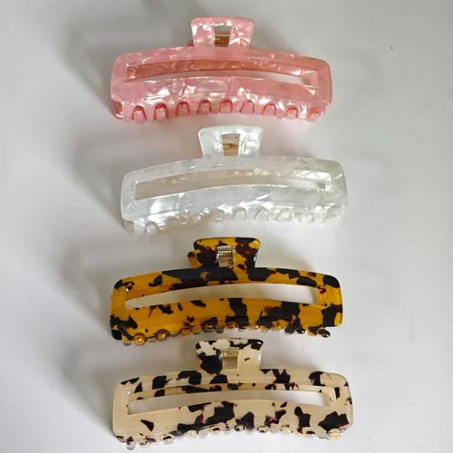 Vista 8 de Jayongnee - Pinzas rectangulares grandes antideslizantes para mujeres y niñas, pinzas de sujeción fuerte para cabello fino/medio grueso