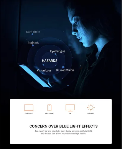 Vista 6 de GUZTAG - Lentes de bloqueo de luz azul, anteojos cuadrados para computadora para mujeres/hombres, marco de anteojos antifatiga ocular, gafas