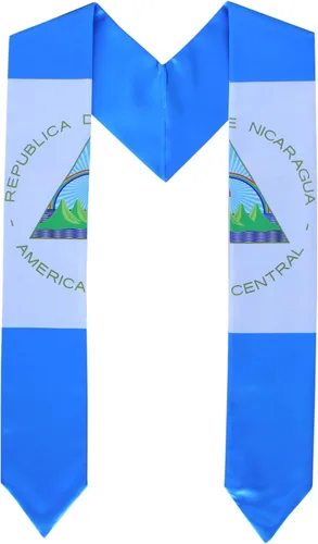 Vista 12 de Del Mex Bufanda de graduación con bandera de país y estola, orgullo de graduados Argentina