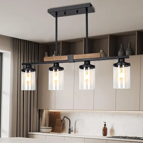 Vista 10 de VenzBlomia - Lámpara colgante de 3 luces para isla de cocina con altura ajustable